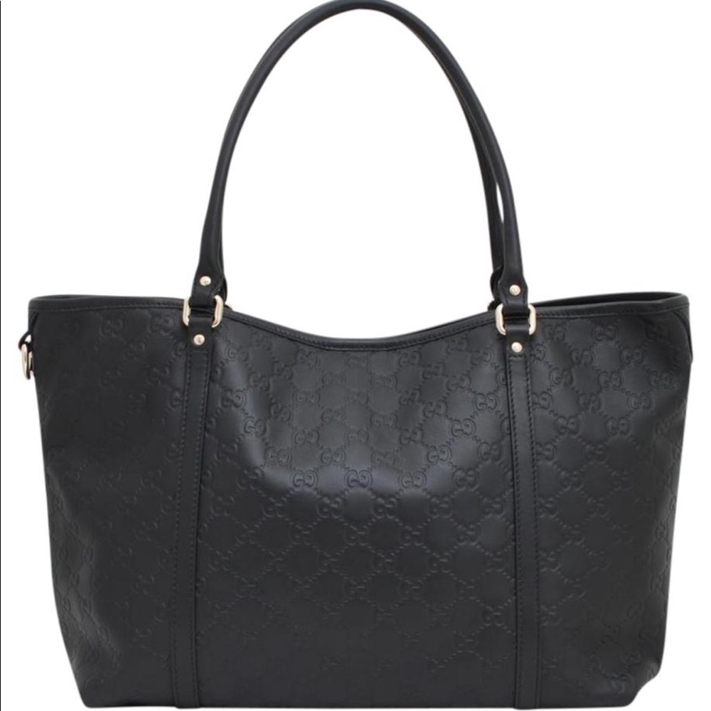 100% Authentic Black Guccisima Leather Handbag